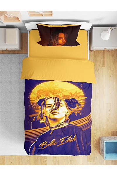 Erays Home Billie Eilish 3D Digital Printed Single Bedding Set Without Sheets Young Singer Duvet Cover Set