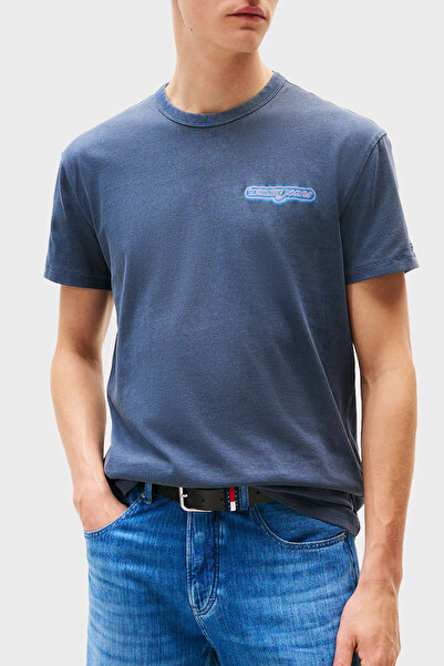 Tommy Jeans Baskılı Pamuklu Regular Fit Bisiklet Yaka T Shirt Erkek T SHİRT D...