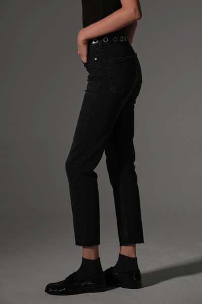 Maule Stretchy Cotton Fabric Cutout Leg 5 Pocket Skinny Slim Women Jean Pants @Kosova
