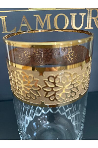 Glamour kristal altın kaplama bardak