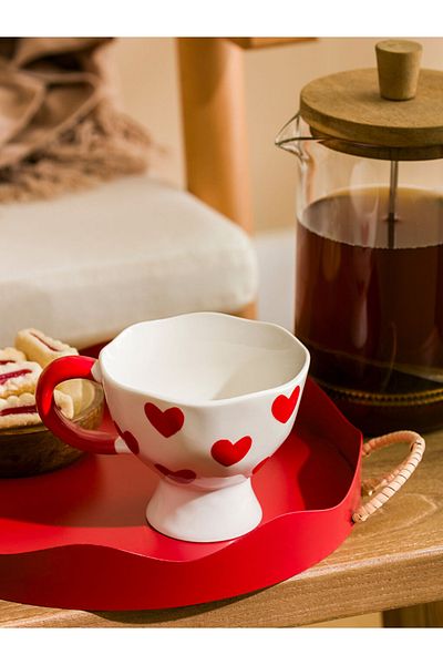LC Waikiki Special Design Heart Printed Stylish Design Ceramic Mug 250 ml Soly