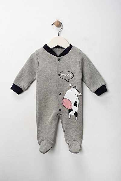 DIMPLE BABY Patterned Snap Fastener Organic Cotton 3-Piece Jumpsuit Set