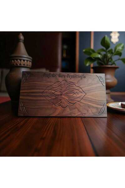 MSMETICARET Kişiye Özel Oymalı Büyük Boy Ahşap Masif Tavla Takımı İsme Özel E...