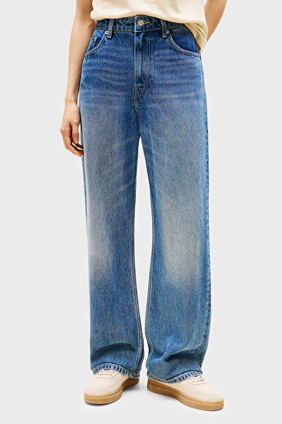 Tommy Hilfiger Loose Fit Orta Bel Geniş Paça Liyosel Jeans KOT PANTOLON WW0WW...