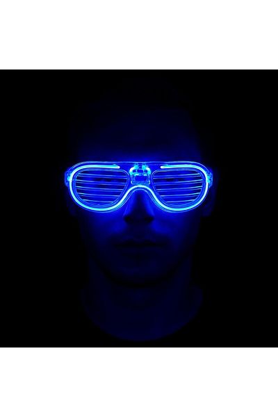 Skygo Blue Led Light Party Glasses - Neon Glow Glasses 3 Modes