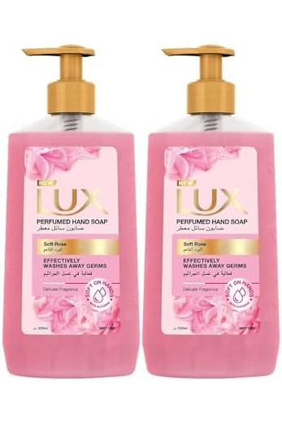 LUX Liquid Hand Wash, Soft Rose, Antibacterial, Enriched with Glycerin, 500ml (Pack of 2)