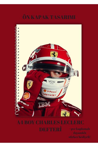 merccuri crafts Charles Leclerc A4 Spiral School Notebook 50 Sheets - Lined Pvc Coating Waterproof