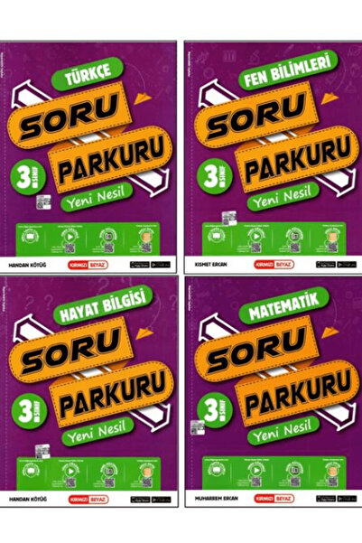Kırmızı Beyaz Yayınları 3. Sınıf Yeni Nesil Soru Parkuru Seti 4 Kitap / Kolek...