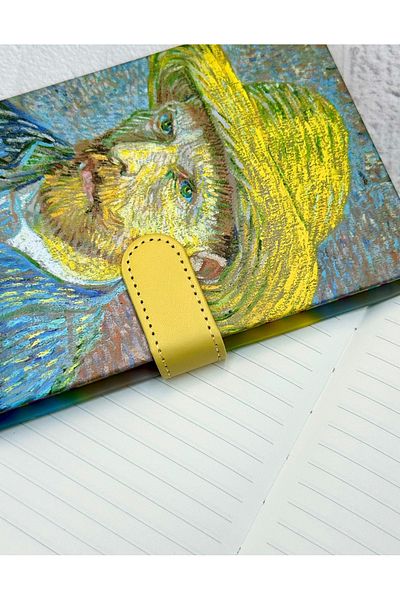 ZeCo Collection Van Gogh Striped Hard Cover Magnet Notebook