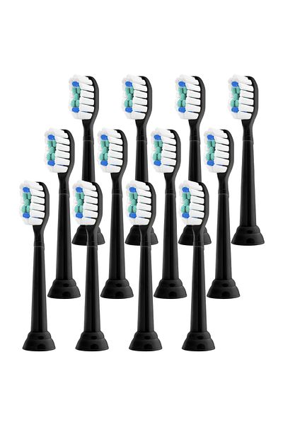 Choice3 Black-12 Pcs Replacement Toothbrush Heads Compatible with Philips Sonicare Electric Toothbrush Brush