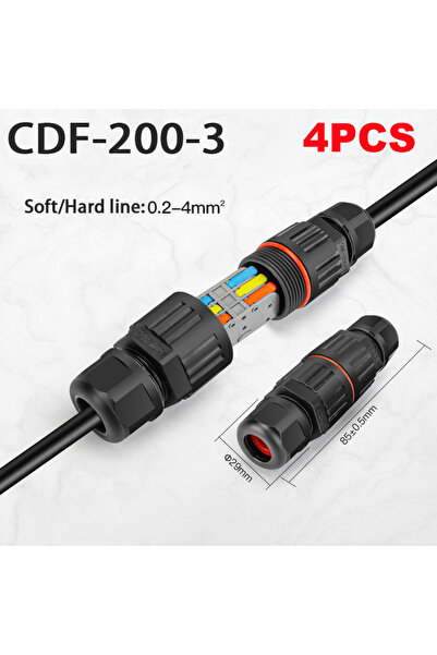choice2 3B 4 قطع IP68 سلك توصيل سريع مقاوم للماء موصل مقاوم للماء 2/3 دبوس لح...