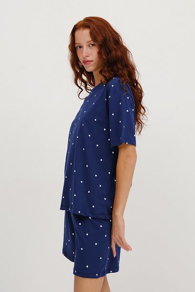 Addax Heart Patterned Shorts Pajama Set Ş119