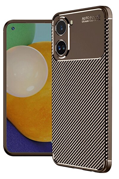 CepteToptan MYT09 Xiaomi Poco X7 Pro Case Auto Focus Carbon Cover - Brown