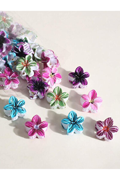 La Saade Lily Pop- 30 Pieces Colorful Floral Hair Clips Set