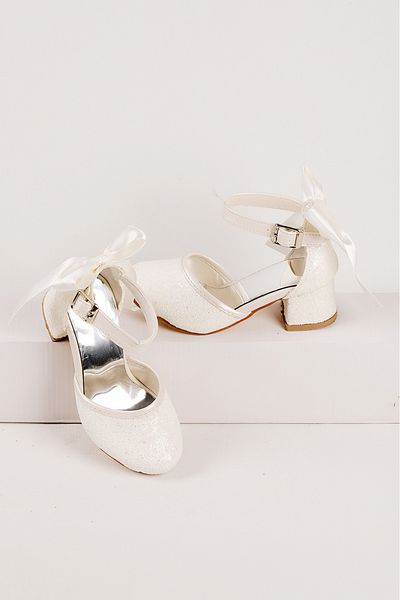 NS Little Glittery and Bow Girls' High Heels, Evening Dress Shoes, New Season
