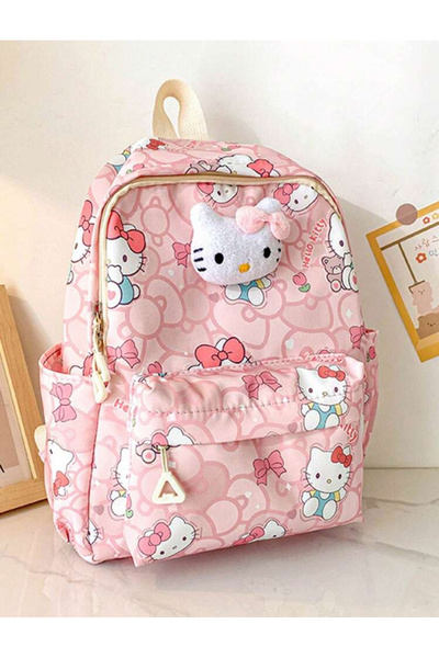 La Saade Y2k Hello Kitty Pembe Yeni Sezon Peluşlu Okul Sırt Çantası