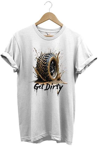 WİDİ 4X4 Off Road Mud Truck Printed Mountain Vehicle Wheel Printed 100% Cotton Regular Fit Unisex T-Shirt