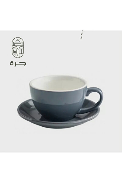 Solaf أكواب سيراميك ملونة باللون الكحلي سعة 250 مل لتقديم القهوة والشاي والمش...