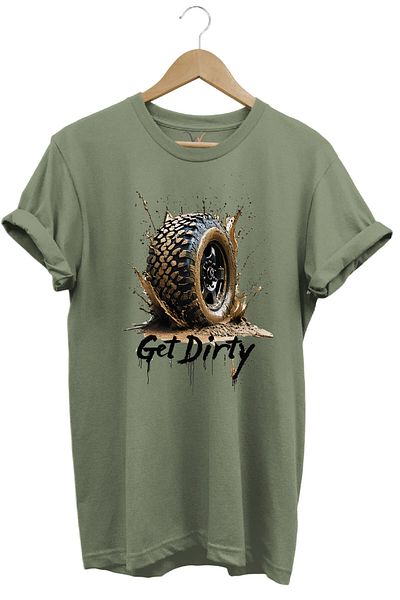 WİDİ 4X4 Off Road Mud Truck Printed Mountain Vehicle Wheel Printed 100% Cotton Regular Fit Unisex T-Shirt