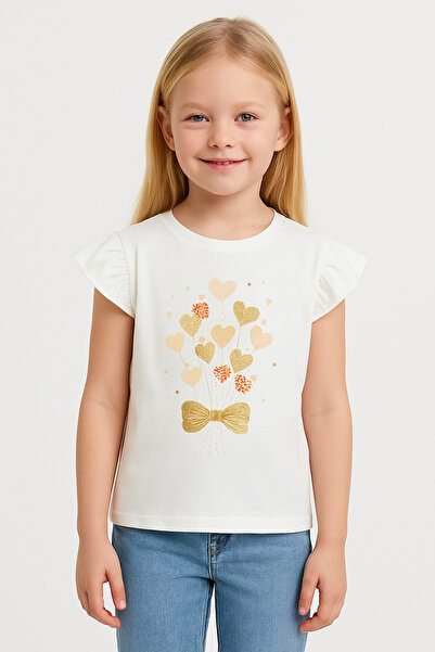 WE AND ME Devojčica haljina sa naboranim rukavima T-shirt