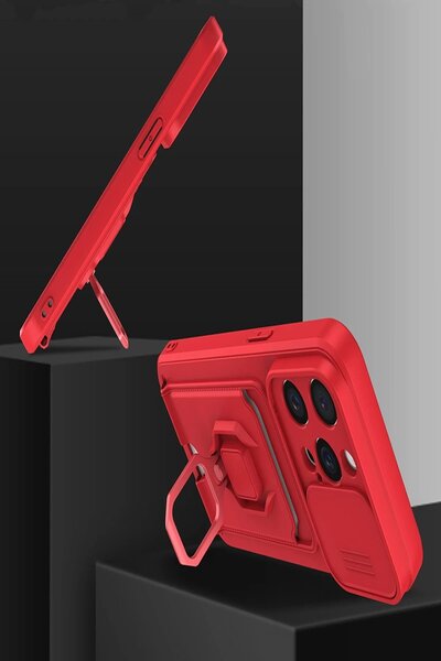 CepteToptan Myt09 iPhone 15 Pro Max Case Zuma Silicone with Card Holder and Ring - Pink