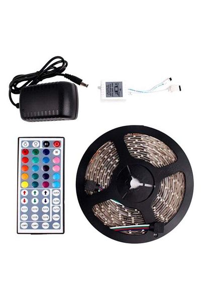 AGD Biowinity LED Strip Light with 300 LEDs, Remote Control, Multi-Color Adapter
