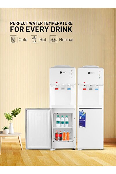 Afra Top Loading Water Dispenser with Bottom Refrigerator 3 Tap Heating Power 550w Cooling Power 100