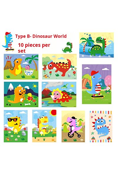 choice2 مجموعة ملصقات إسفنجية ثلاثية الأبعاد على شكل ديناصور من 10 قطع من ملص...