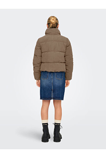 ONLY Dolly Corduroy Puffer Stand Collar Tan Women's Coat 15304768