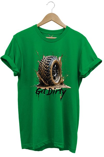 WİDİ 4X4 Off Road Mud Truck Printed Mountain Vehicle Wheel Printed 100% Cotton Regular Fit Unisex T-Shirt