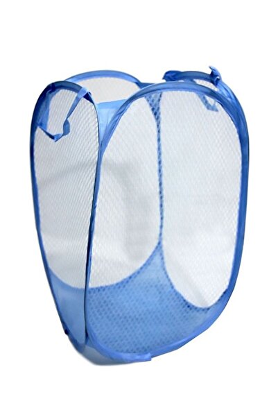AGD Foldable Pop-up Mesh Laundry Basket - Blue