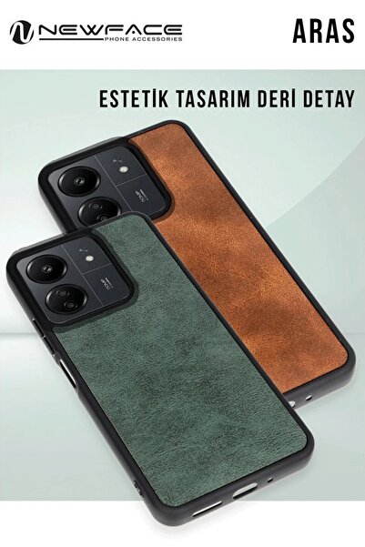 CepteToptan Myt09 Xiaomi Redmi Note 14 4g Case Aras Leather Cover - Tan
