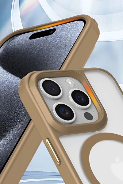 CepteToptan Myt09 iPhone 16 Pro Case Enka Magsafe Silicone Case - Desert