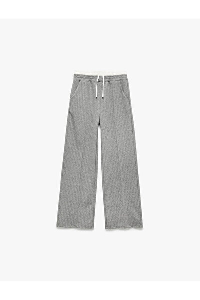 Koton Pantaloni elastici pentru fete, gri, amesteca de viscoză 6Wkg40030Ak