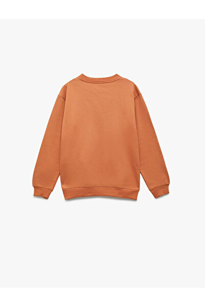 Koton Crew Neck Printed Oversize Tile Boy's Sweatshirt 6Wkb10147Tk