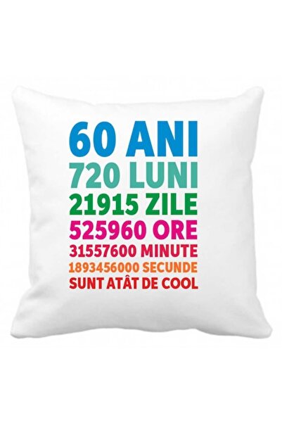 CRD PRINT Pernă personalizată cu textul „60 de ani 720 de luni...”, 40 x 40 c...