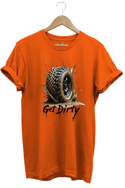 WİDİ 4X4 Off Road Mud Truck Printed Mountain Vehicle Wheel Printed 100% Cotton Regular Fit Unisex T-Shirt