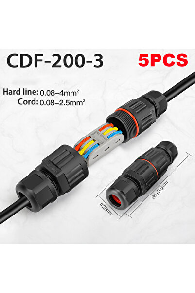 Choice1 3A 5 قطع IP68 سلك توصيل سريع مقاوم للماء موصل مقاوم للماء 2/3 دبوس لح...