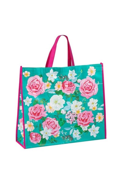 DAsiNU Reusable Bag with Various Flowers Pattern 41x12x36cm