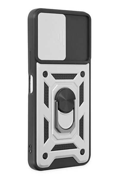 CepteToptan Myt09 Vivo Y16 Case Pars Silicone with Lens Ring - Silver