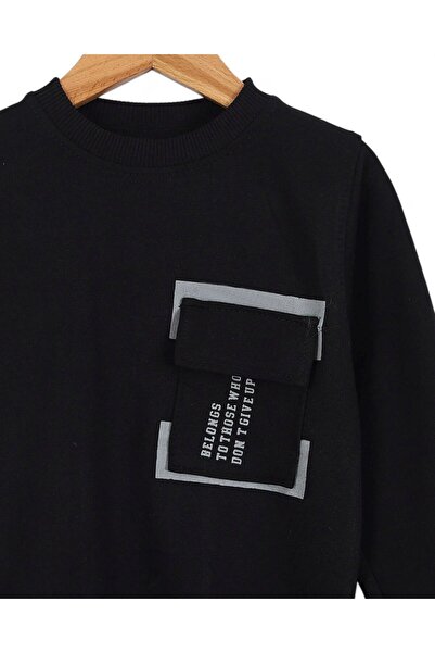 Egelite Boys' Seasonal Cargo Pocket Detailed Tracksuit, Back Printed Tracksuit Set for 2-10 Years