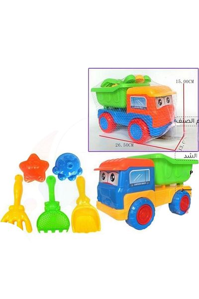 Toybox Truck Beach Toy Set Outdoor Water and Sand Toys For Kids Truck Sand Moulds Fork Beach Toys
