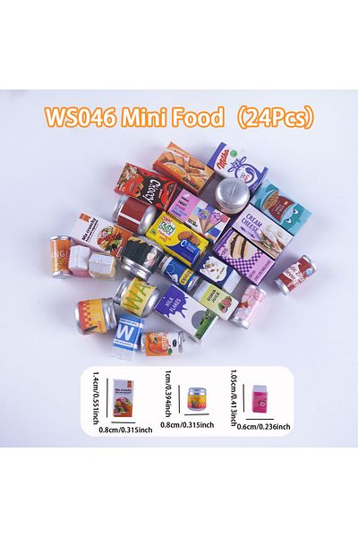 Choice1 WS046 Miniature Furniture 1:12 Scale Mini Food Fruits Shelf Snacks Bread Shopping Cart Mini Computer