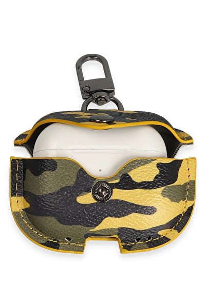 CepteToptan Myt09 AirPods 3 (3Rd Generation) Bag Camouflage Leather Case - Yellow