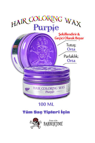 Barbertime SAÇ ŞEKİLLENDİRİCİ VE GEÇİCİ SAÇ BOYAYICI WAX MOR RENK 100 ML