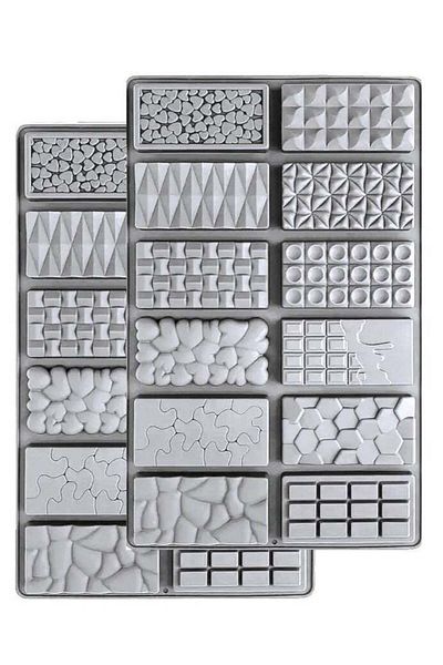 ELEGANT HOME 2 Silicone Chocolate Molds Square Shape 27.5 × 17 cm