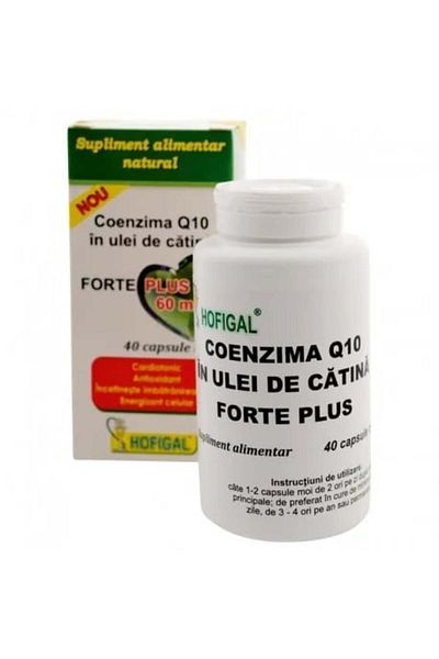 Hofigal Coenzima Q10 in ulei de catina Forte Plus 60mg, 40 capsule,