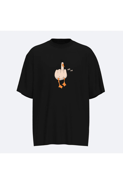 Fandr Store Black Oversize Duck You Unisex T-Shirt