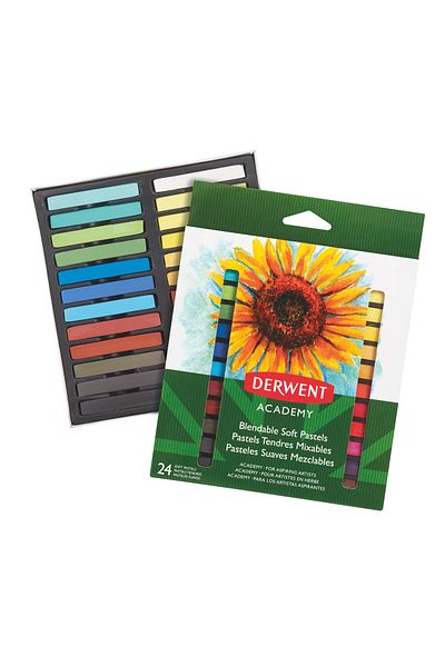 Derwent Set of 24 Academy soft pastel pencils, high quality for aspiring artists