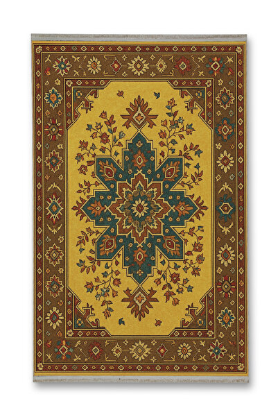 Rugs Modern Halı MOSSO Σκούρο Καφέ Θέμα Πολύχρωμο Παραδοσιακό Σχέδιο Υφαντή Β...